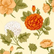 Seamless pattern with vintage flowers N11