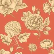 Seamless pattern with vintage flowers N12