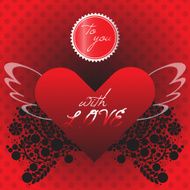 Valentine card love heart flowers banner