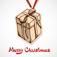 Present box paper label on ribbon N4