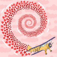 Plane with hearts