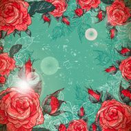 Romantic Vintage Rose Frame