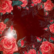 Romantic Vintage Rose Frame N2