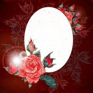 Romantic Vintage Rose Frame N3