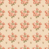 Seamless vintage pattern with bouquets of roses N2