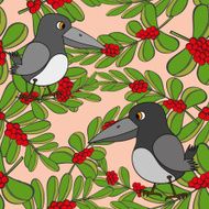 Little birds sing songs Seamless texture