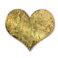 gold metallic grunge heart