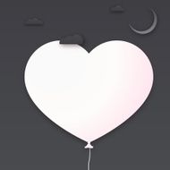 Heart cut out of paper with place for your message