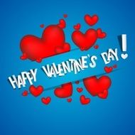 Happy Valentines Day card With Red Hearts
