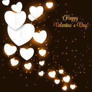 Valentine`s day paper heart backgroung vector illustration
