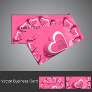 Business card set colorful heart stylish vector