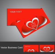 Red Valentine&#039;s Day colorful business card set background vector
