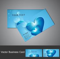 Creative Valentine&#039;s Day bright blue colorful heart business card set