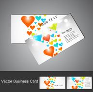 Valentine&#039;s Day Business card set colorful heart texture design