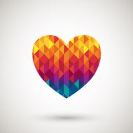 heart symbol with colorful diamond
