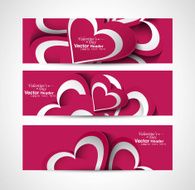 Valentine&#039;s Day colorful hearts presentation header set