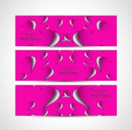 Valentines day hearts colorful three header set vector