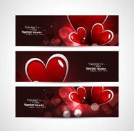 Valentines day bright colorful header vector white background