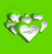 Valentine&#039;s Day green colorful presentation card background vector