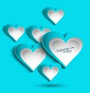 Valentines day creative love heart card colorful vector