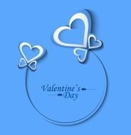 Beautiful Valentine&#039;s Day blue card background illustration