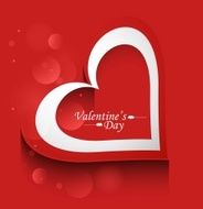 Valentines day red colorful single heart greeting card vector