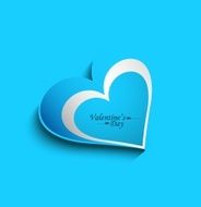 Valentines day blue colorful single heart greeting card