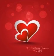 Romantic red heart Valentine`s day presentation vector