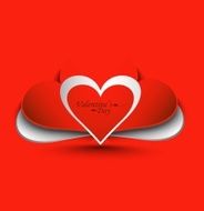 Romantic red heart valentine`s day vector design
