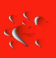 Valentines day red presentation hearts background vector