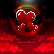 Celebration valentines day hearts bright colorful card vector illustration