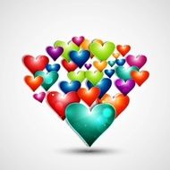 Rainbow colorful valentines day hearts love design vector