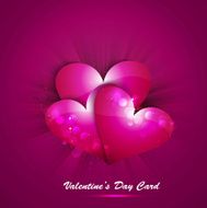 Pink Valentines day heart on creative love background vector