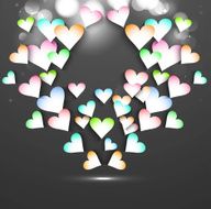 Beautiful design with colorful hearts card vector