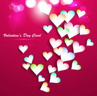 Beautiful Background with colorful hearts card vector