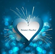 Abstract Valentines Day blue colorful background with heart celebration vector