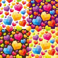 Valentines Day Pattern with colorful hearts