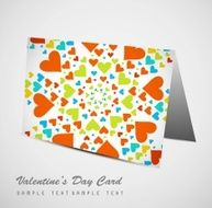 Valentine&#039;s Day colorful hearts marriage card set vector
