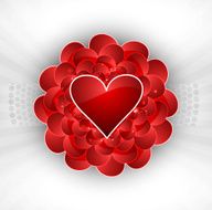 Valentine&#039;s day red hearts colorful wedding card white background vector