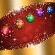 Christmas Balls Gold Background