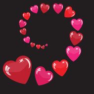 Valentine&#039;s background with red hearts N9