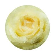Abstract geometric polygonal white rose