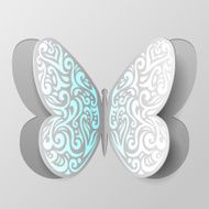 Abstract paper butterfly with tribal ornament N2
