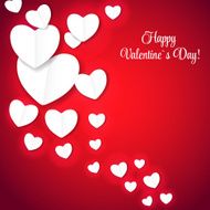Valentine`s day paper heart backgroung vector illustration N2