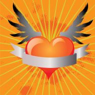 Background with winged heart
