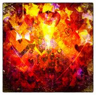 grunge background with hearts and stars N2