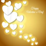 Valentine`s day paper heart backgroung vector illustration N4