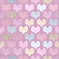Seamless pattern with mosaic hearts N2