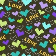 Seamless pattern with hearts and love
