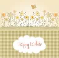 Easter greeting card with spring flowers N3